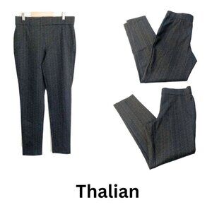 Thalian Ponte Knit Pull On Pants Size M Gray Black Herringbone Print